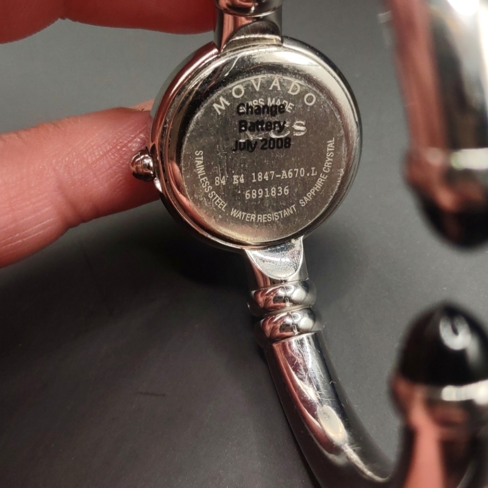 Movado Bareleto Silver Tone Bangle - Picture 3 of 4